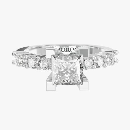 Ten Stone Princess-Cut Solitaire Wedding Ring